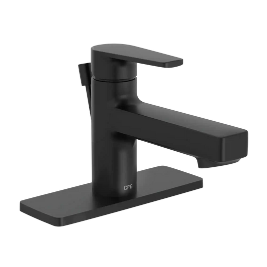 Slate Matte black one-handle low-profile bathroom faucet