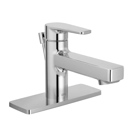 Slate Chrome one-handle low-profile bathroom faucet