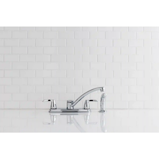 Adler Two-Handle Low Arc Kitchen Faucet with Optional Knob Or Lever Handles
