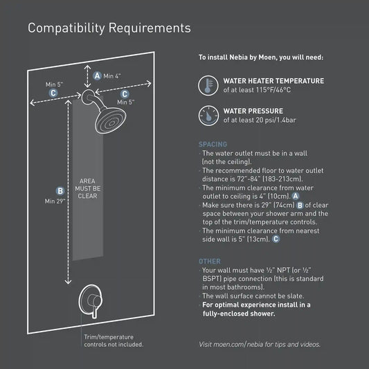 Moen Spa Shower One-Function 7.9" Diameter Spray Head Rainshower