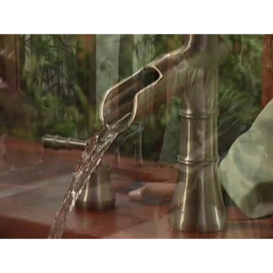 Bamboo Two-Handle Open Waterway Roman Tub Faucet Includes Hand Shower