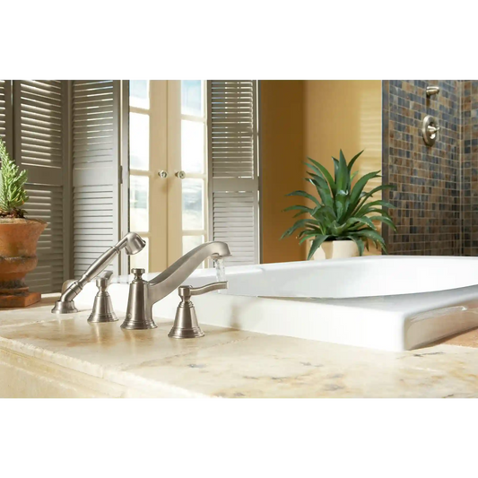Rothbury Two-Handle Low Arc Roman Tub Faucet Includes Hand Shower