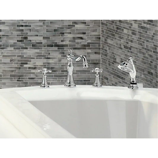 Weymouth Two-Handle Diverter Roman Tub Faucet Including Handheld Shower