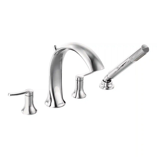 Fina Two-Handle High Arc Roman Tub Faucet Includes Hand Shower