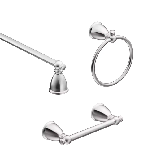 Caldwell 3 Pc Kit: Pivoting Paper Holder, Towel Bar and Towel Ring