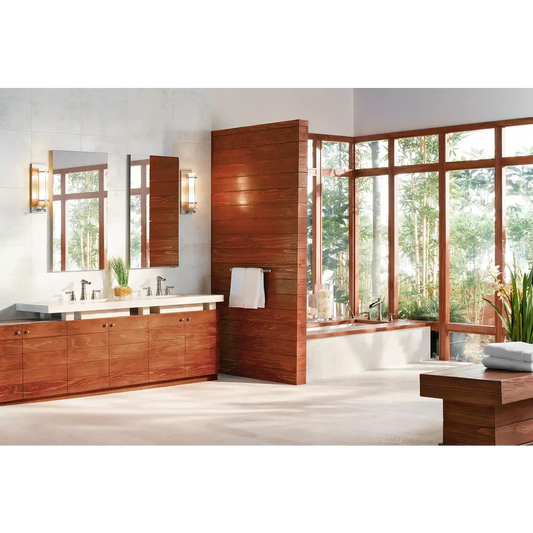 Bamboo Two-Handle Open Waterway Bathroom Faucet
